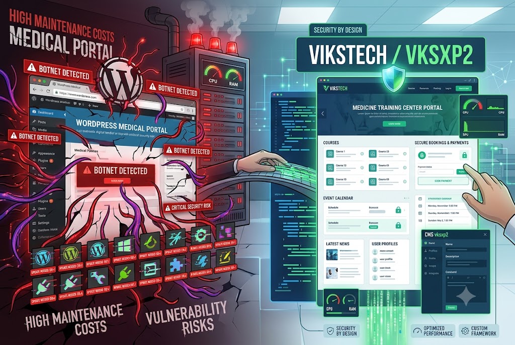 Il costo nascosto di WordPress: Perché la riscrittura custom è l'unica via per i portali complessi e spesso anche per semplici siti